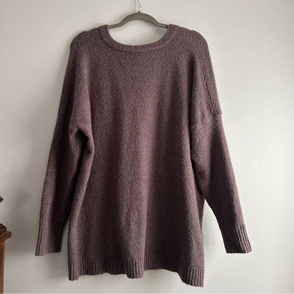 Cozy V-Neck Brown Sweater - Picture 6 of 7